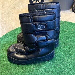 MES Kids Black Quilted Winter Boots